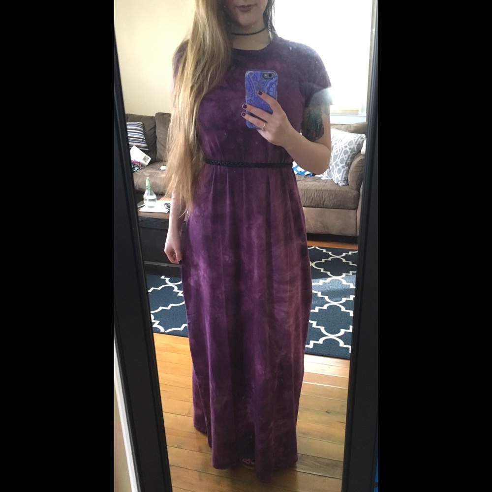 Purple Acid Wash/Tie Dye Lularoe Maria Maxi Dress